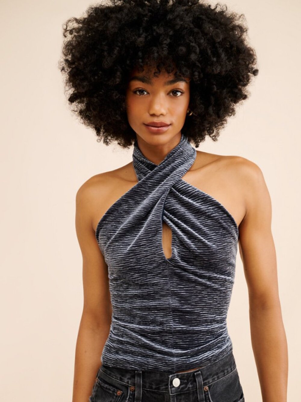 Anthropologie | Velvet Halter Tank